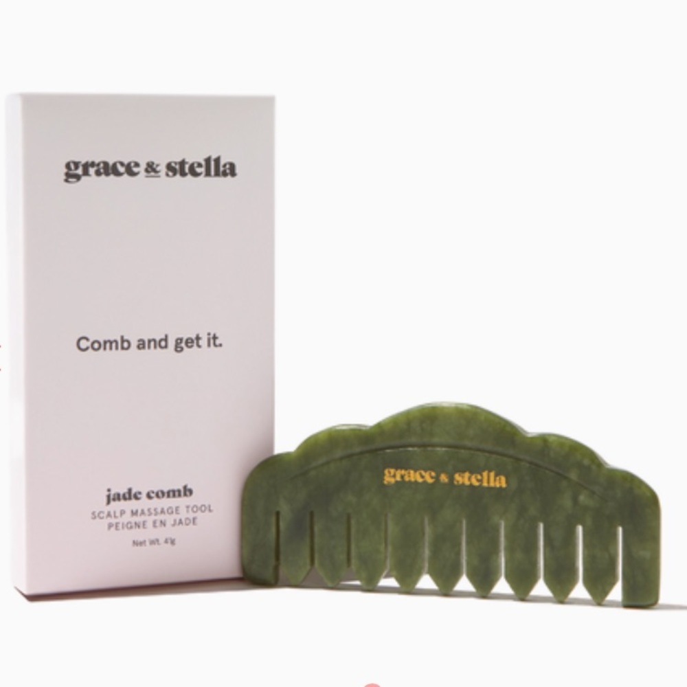 NIB GRACE & STELLA Jade Comb. Massage your scalp with this weighted comb